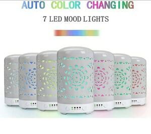 Aromatherapy Essential Oil Diffuser Auto Color Changing 7 Led Mood Lights BNIB